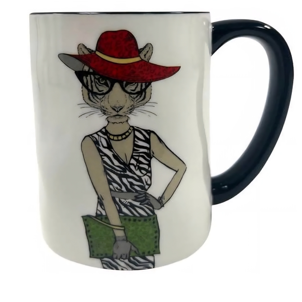 BNWOT Hipster Cat Coffee Or Tea Mugs 17.5 oz/518 ml by Signature Housewares